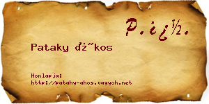 Pataky Ákos névjegykártya